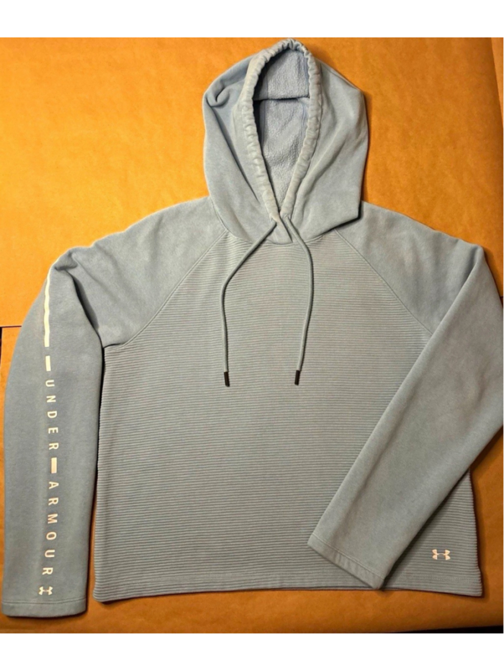 Under Armour Women’s Small Blue Loose Fit Pullover Hoodie Ribbed Fleece
